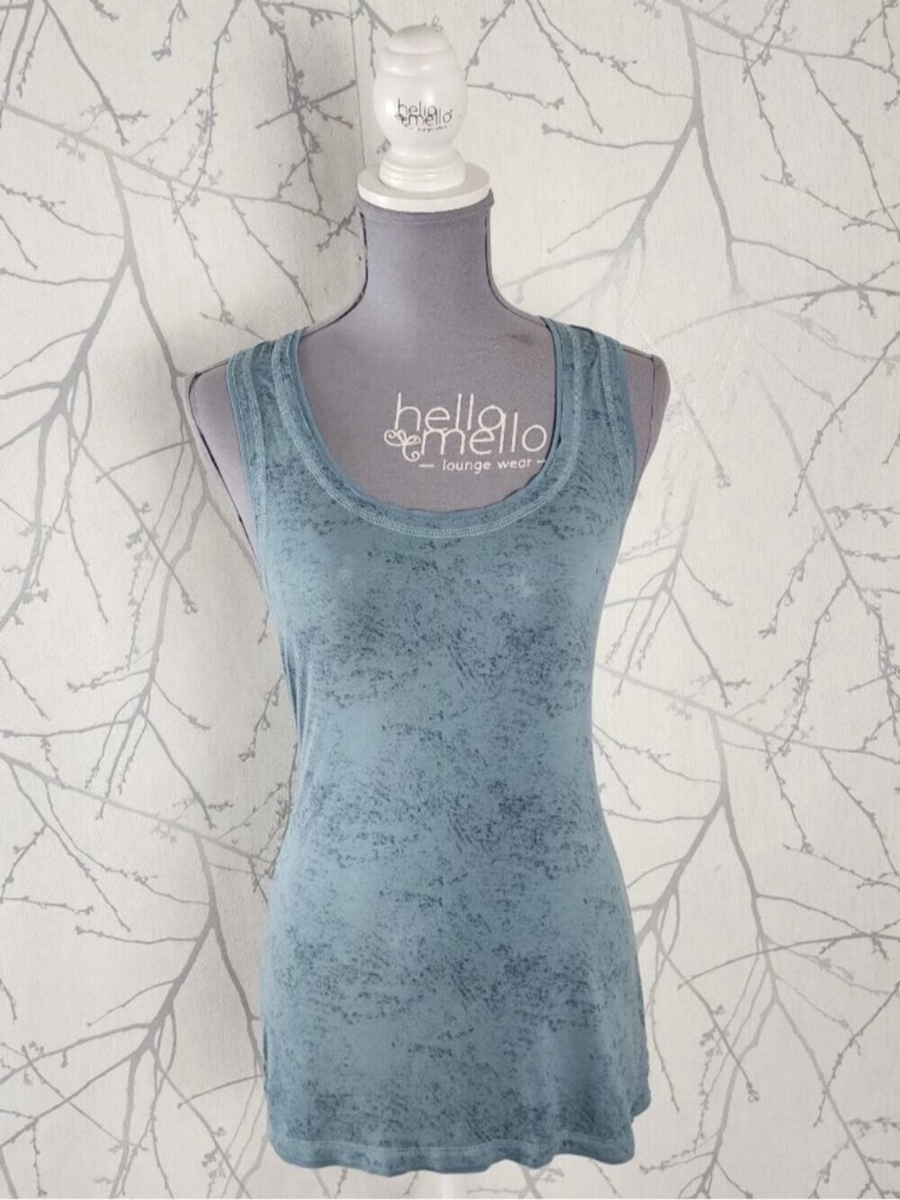 Nomads Mint Green Speckle Hemp Tencel Stretch Racerback Tank